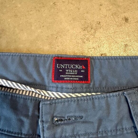 UNTUCKit Chino Pants Mens St Clair 34x32 Cotton Straight Fit Stretch Traveler - Picture 7 of 11